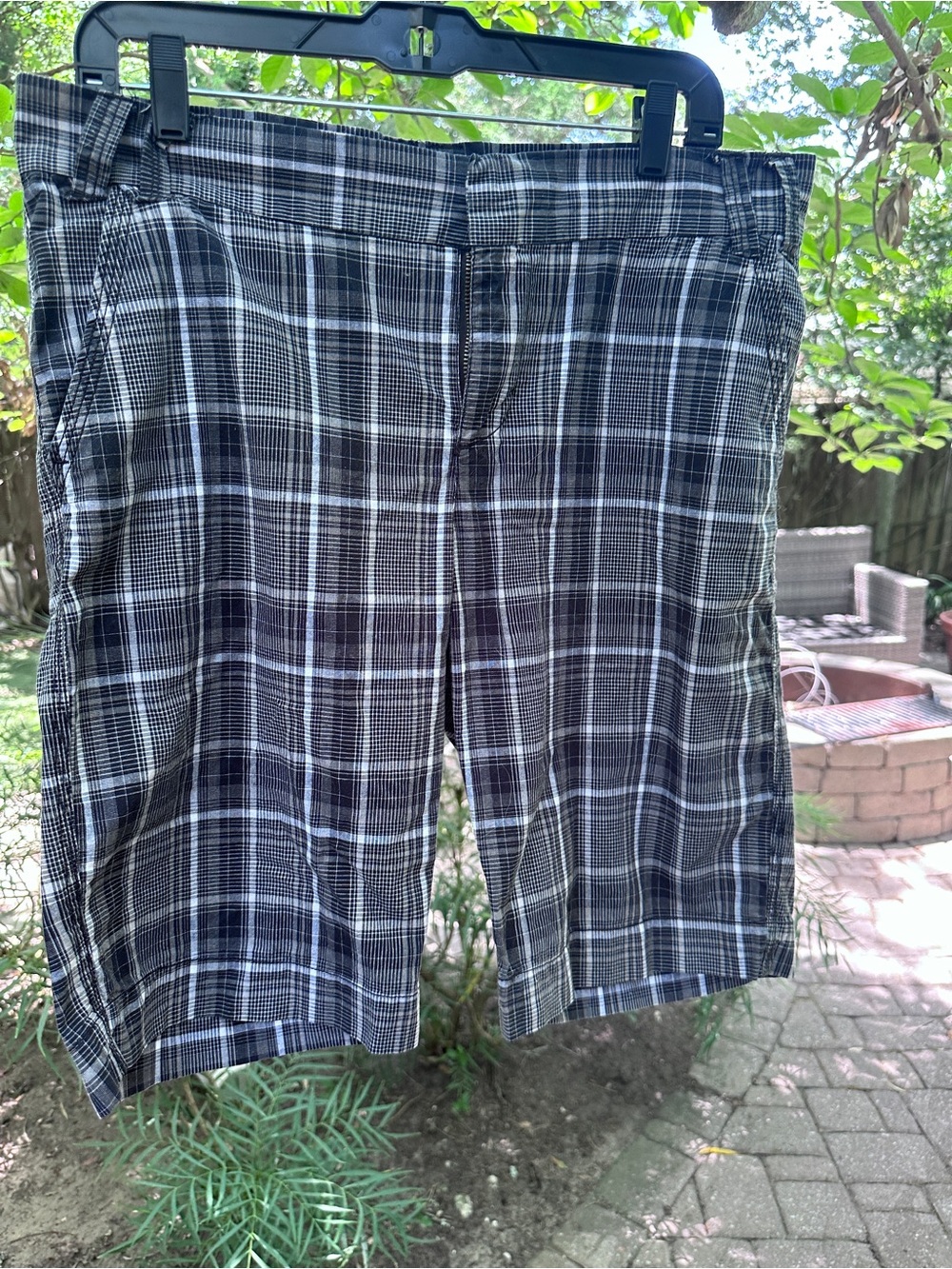 Women’s Calvin Klein  Black and Gray Plaid Shorts